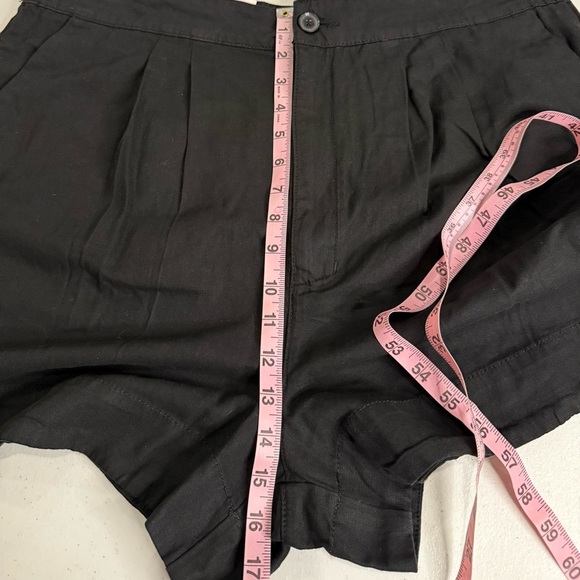 NWT Joie Pleated Shorts Black Linen Blend High Waist Elastic Back Women’s Sz XL - Picture 7 of 14